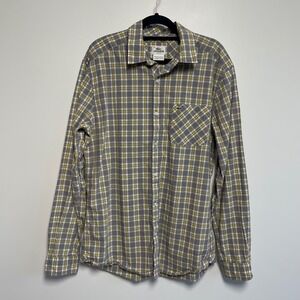 Lacoste Slim‎ Fit Men's Long Sleeve Plaid Button Down Shirt Size 40 M Logo